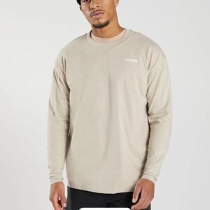 Gymshark REST DAY SWEATS LONG SLEEVE T-SHIRT Pebble Grey Medium NWT